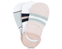 Keds 3 unidades de meias clássicas com forro de tênis H86LJ4214 rosa