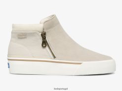Keds botinha cooper zip H86LJ474 café com leite