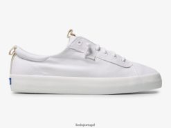 Keds deslizamento de lona de propina no tênis H86LJ459 branco
