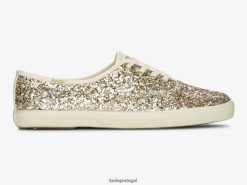 Keds tênis de celebração campeão glitter H86LJ4105 ouro