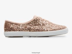 Keds tênis de celebração campeão glitter H86LJ4106 Rosa ouro
