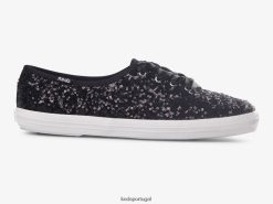 Keds tênis de celebração de lantejoulas campeão H86LJ4187 preto