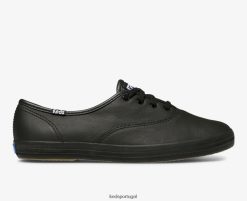 Keds tênis de couro original campeão H86LJ4112 preto