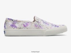 Keds tênis de dois andares com estampa floral aquarela e tela de dois andares H86LJ464 cinza roxo