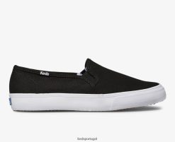 Keds tênis de lona de dois andares com slip on H86LJ41 preto