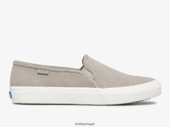 Keds tênis double decker perf camurça slip on H86LJ444 cinza