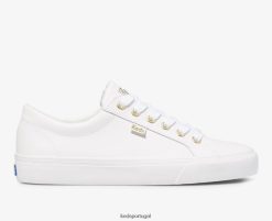 Keds tênis salto kick couro H86LJ484 ouro Branco