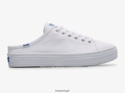 Keds tênis triple kick mule canvas slip on H86LJ448 branco
