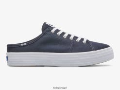 Keds tênis triple kick mule canvas slip on H86LJ449 marinha