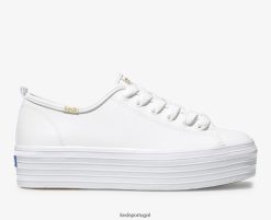 Keds tênis triplo de couro H86LJ490 branco