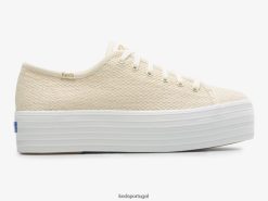 Keds tênis triplo em tecido metálico H86LJ4189 ouro natural