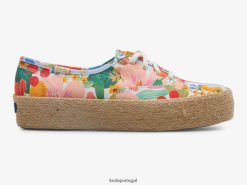 Keds x Rifle Paper Co. a plataforma juta sicília H86LJ4182 multi branco