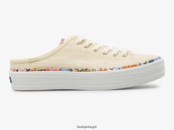 Keds x Rifle Paper Co. kickstart mule ráfia H86LJ454 natural